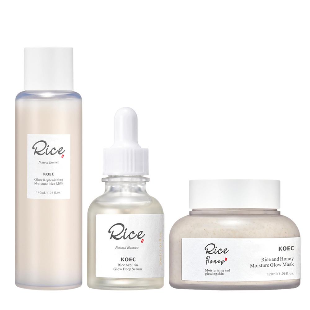 KOEC Rice Honey Facial Skin Care Three-Piece Moisturizing Essence Toner Smear Mask Cross-Border Explosions