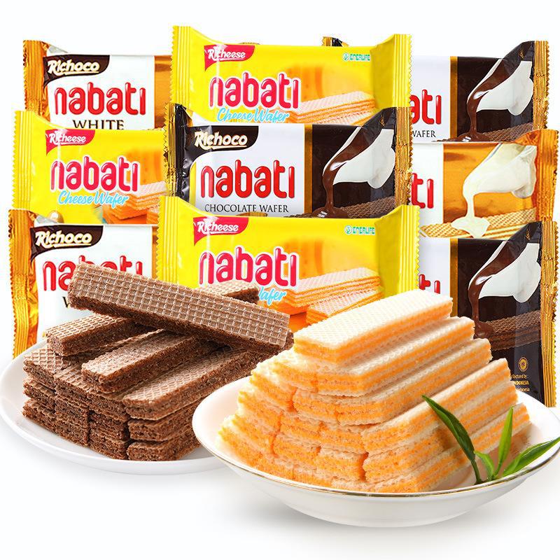Imported from Indonesia Richeese Cheese Cheese Nabaudi Wafer 56g Snack Food Wholesale