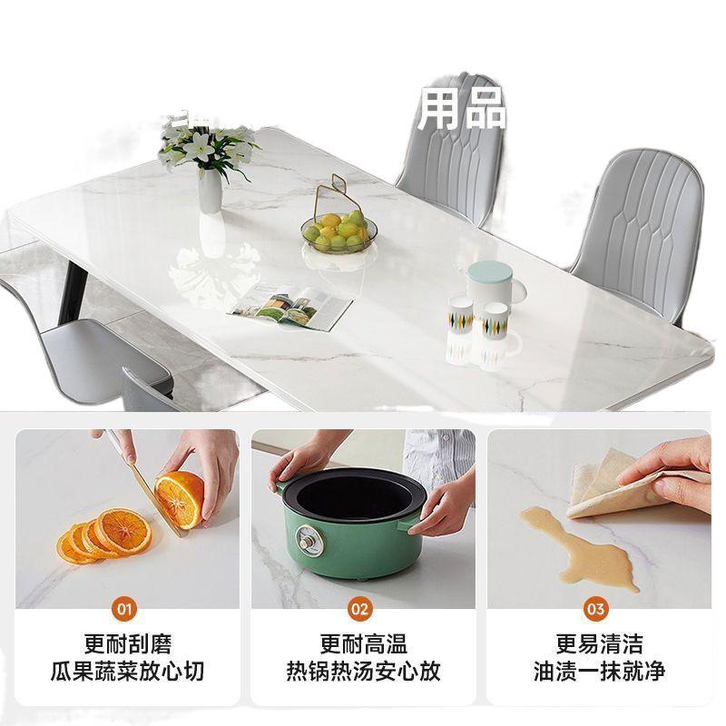 Modern Simple Household Rock Plate Dining Table Small Apartment Table New Rental Room Thickened Dining Table and Chair Combination Wholesale