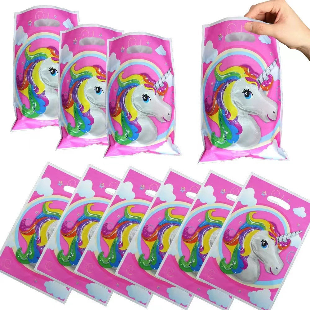 Factory wholesale children's party decoration pearl film bag cartoon birthday gift bag gift bag 10 Pack