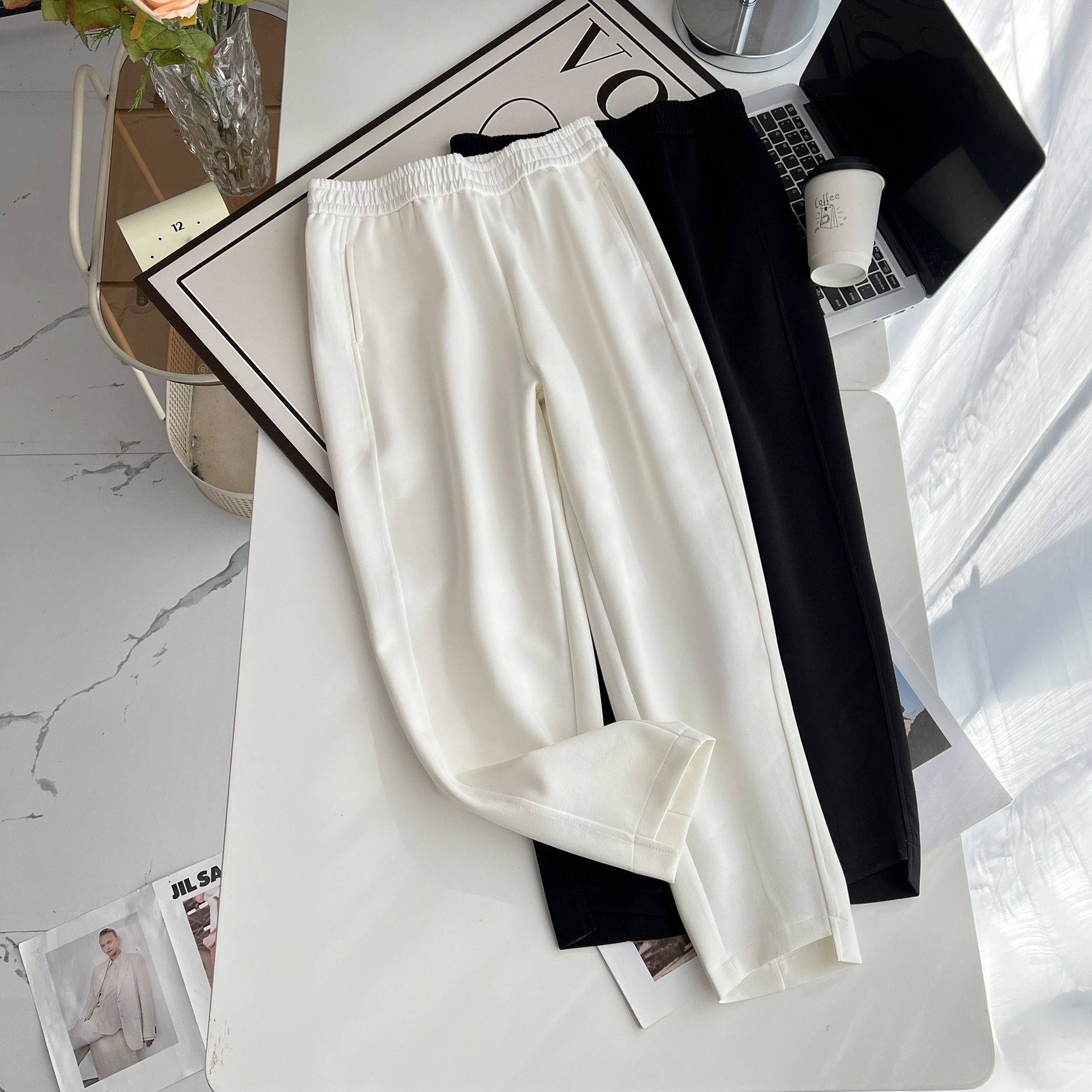 Spring and Autumn New Korean Style 100kg Fat mm Slim High Waist Irregular Pants Harem Pants Plus Size Women's Clothing 8296