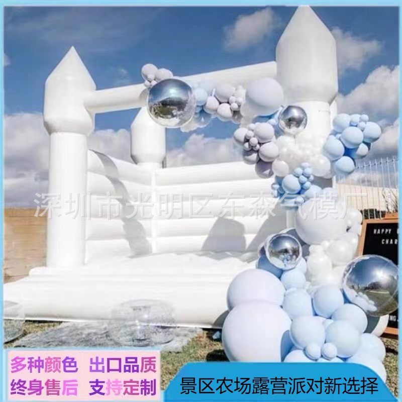 Outdoor white wedding trampoline European proposal birthday party trampoline inflatable model factory export European and American inflatable castle