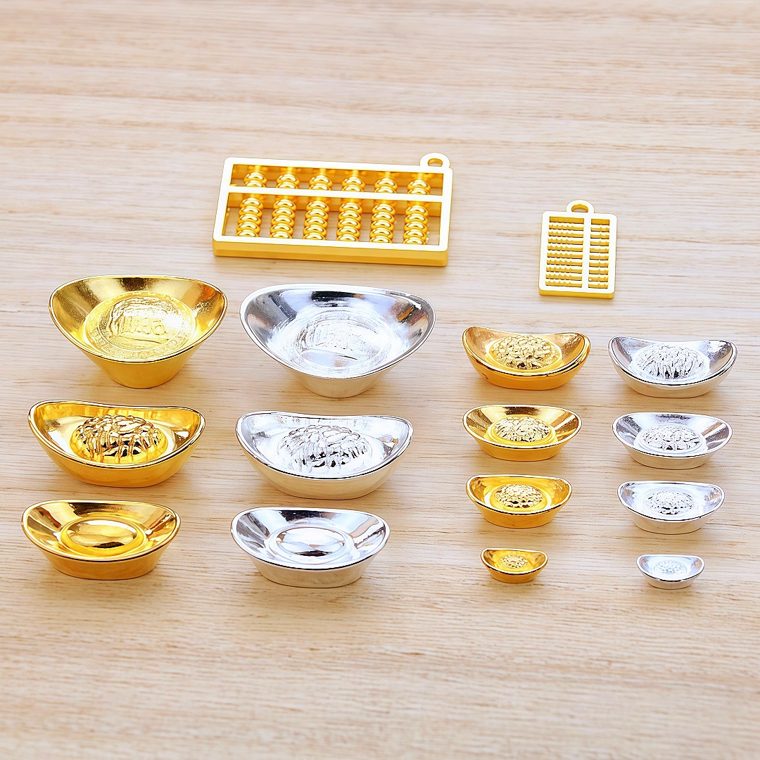 Хит продаж металлические изделия мини сплавный слиток серебряный слиток электропокрытие маленькие абакус золотые слитки украшения для мобильных телефонов