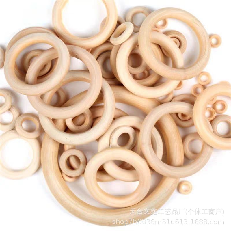 Manufacturer Wholesale 15-180mm Natural Wood Color Lotus Wood Rings DIY Accessories Hanging Rings Handbag Buckles Curtain Bag Wood Rings