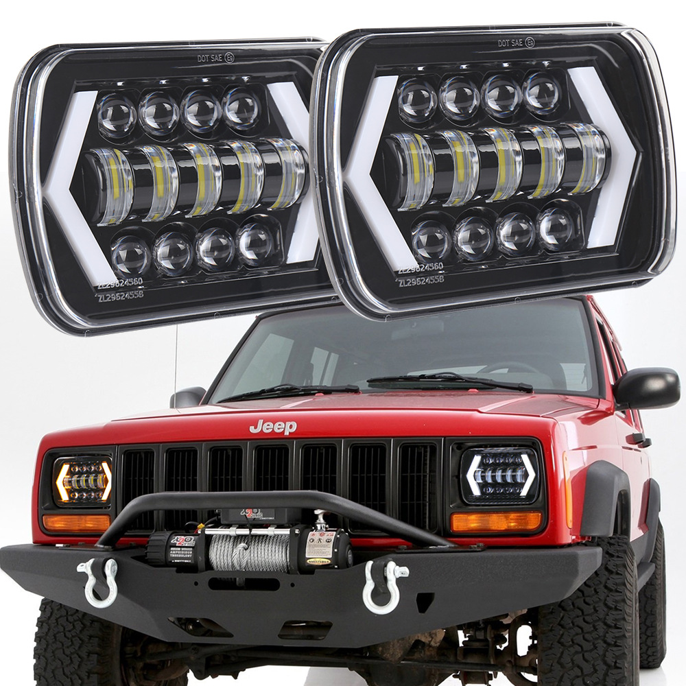 5X7 квадратный фара Wrangler 5x7 дюймов Cherokee фара 55W светодиодные рабочие огни грузовика