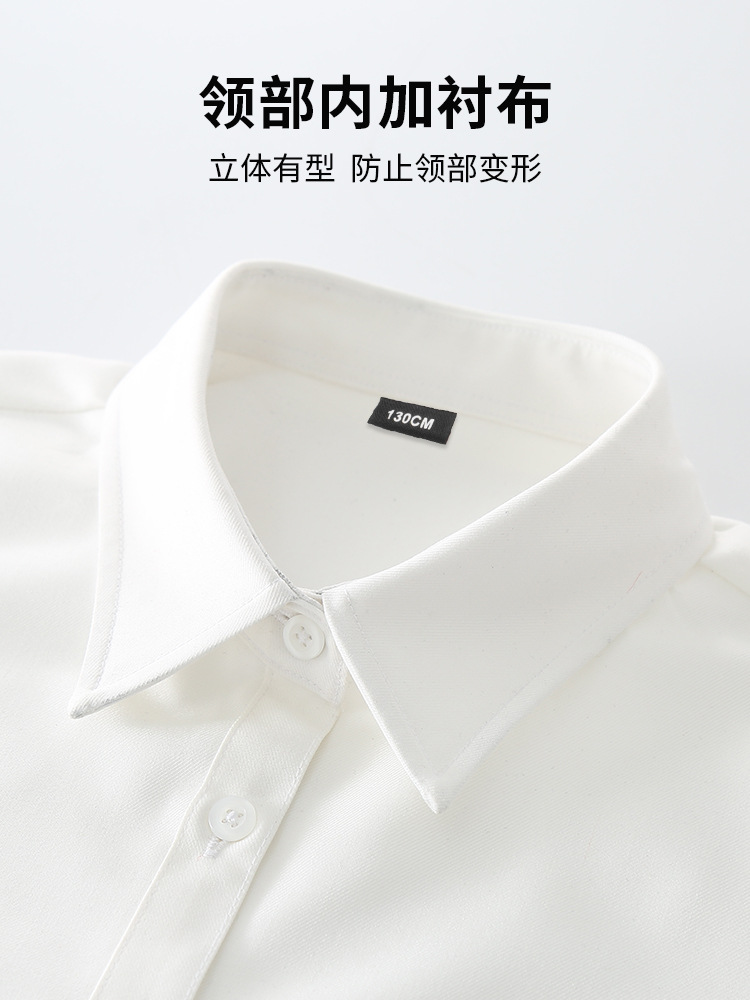 Children's Short-Sleeved White Shirt, Boys' Summer Short-Sleeved White Shirt, Girls' Performance Uniform, Primary School Uniform Shirt