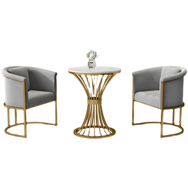 Nordic Sales Office Negotiation Table and Chair Combination Leisure Round Table Hotel Beauty Salon Card Seat Business Reception Sofa