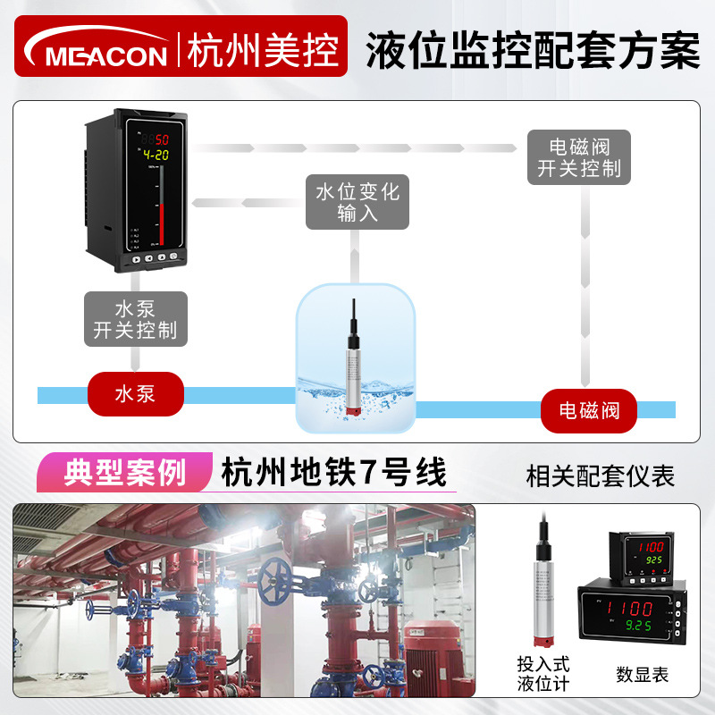 Meizong P260 Instep Liquid Level Gauge 4-20Ma Static Pressure Level Pressure Transmitter Countersink Water Level Gauge