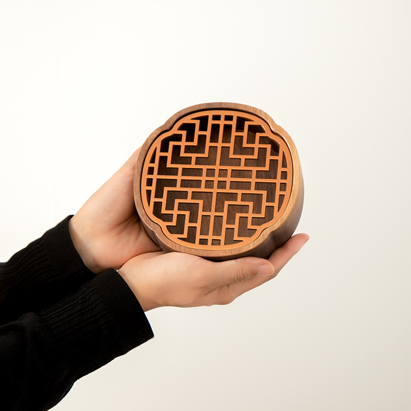 Walnut Pot Dry Bubble Tray Household Small Tea Tray Water Storage Tea Tray Solid Wood Dry Bubble Table Tea Tray Light Luxury Pot Cup Holder