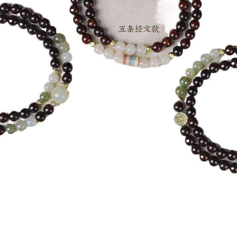 Sandalwood Indian Small Leaf Red Sandalwood Bracelet for Women, Original Ethnic Style Bracelet, Buddhist Beads, Gift for Girlfriend