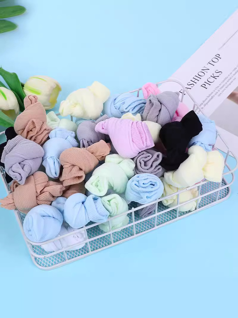 Children's candy socks boys and girls baby children spring and summer color disposable short stockings playground thin children's socks