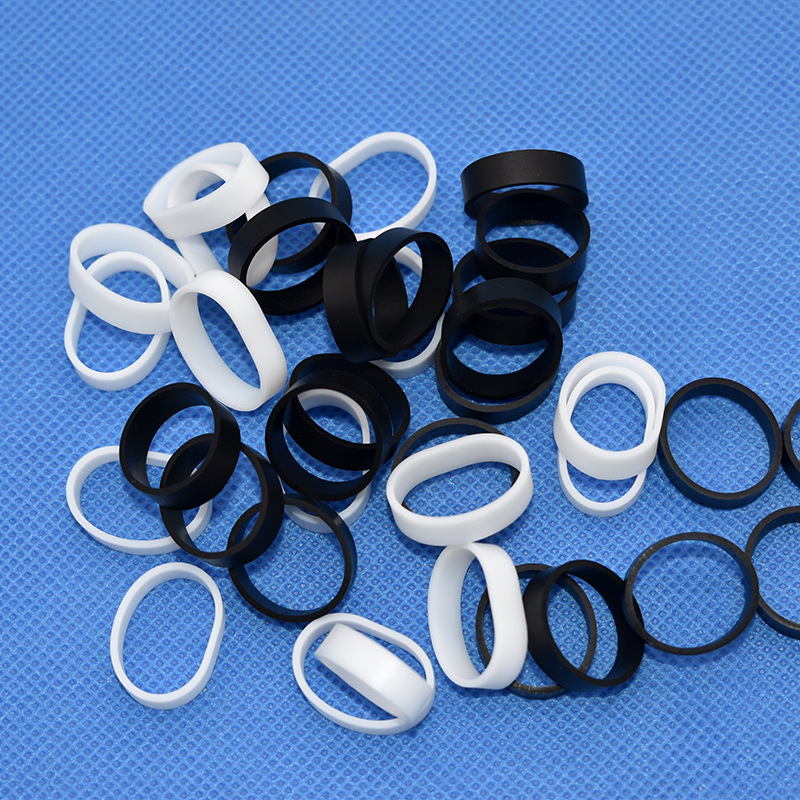 Thickened Strong Pull Silicone Sheath Rubber Band USB Power Cord Ring High Temperature Resistant Silicone Tie Coil Black and White