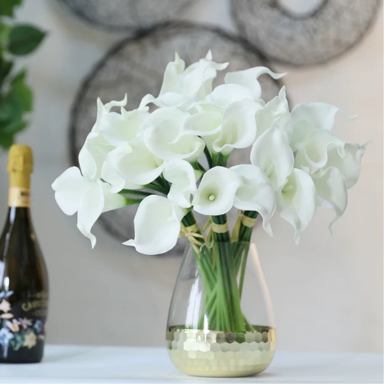 Calla Lily Manufacturer Wholesale Pu Bride's Hand Bouquet Wedding Matchinging Fake Flower Photography Props Cross-Border Wedding Flowers