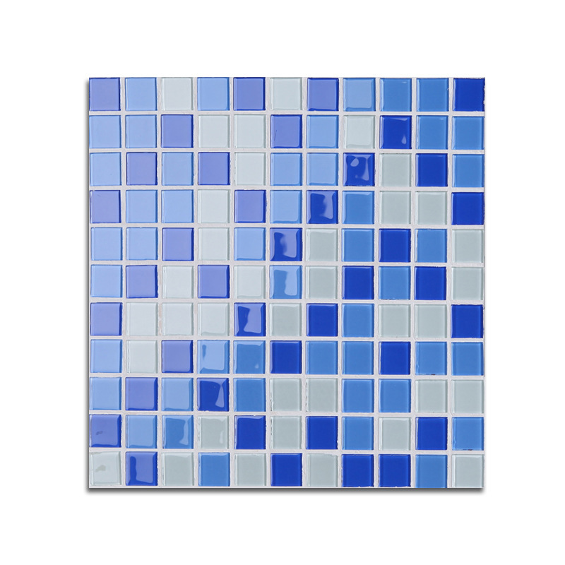 Crystal Glass Swimming Pool Mosaic Tiles Swimming Pool Bathroom Blue Background Wall Pool Fish Pond Wall Stickers Floor Tiles