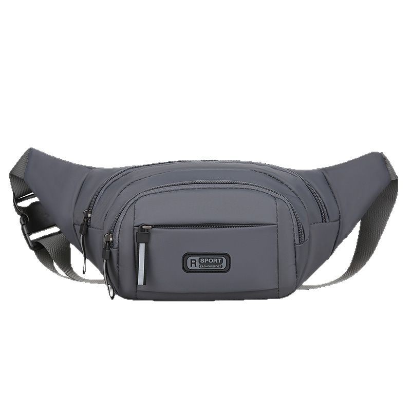Men's and Women's Waist Bag Outdoor Sports Multi-Functional Wear-Resistant Waterproof Large-Capacity Nylon Chest Bag Business Work Mobile Phone Bag