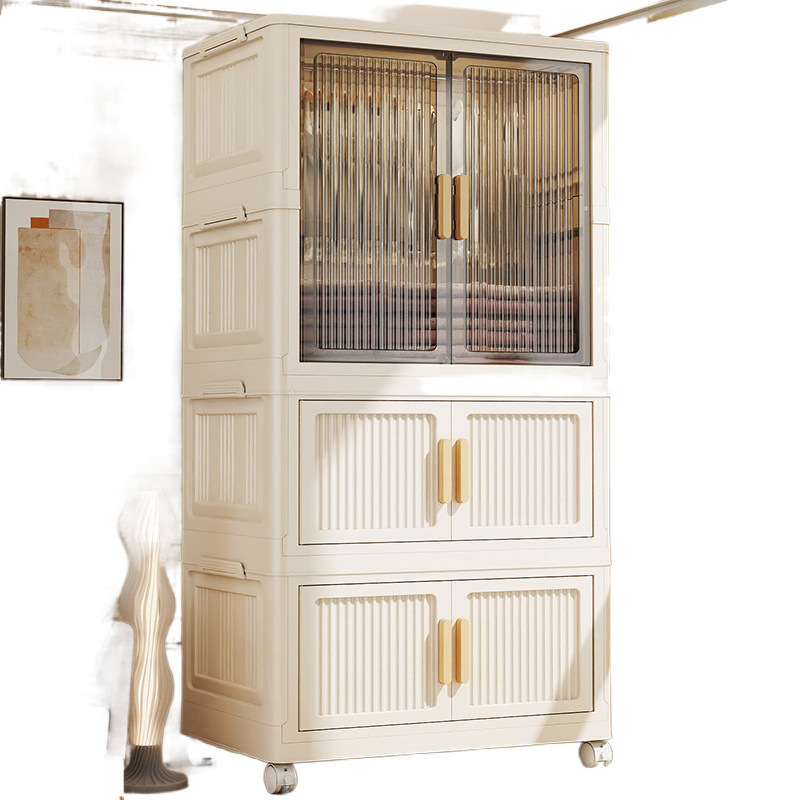 Installation-Free Children's Wardrobe Baby Clothes Storage Cabinet Baby Wardrobe Multi-Layer Plastic Household Finishing Storage Cabinet