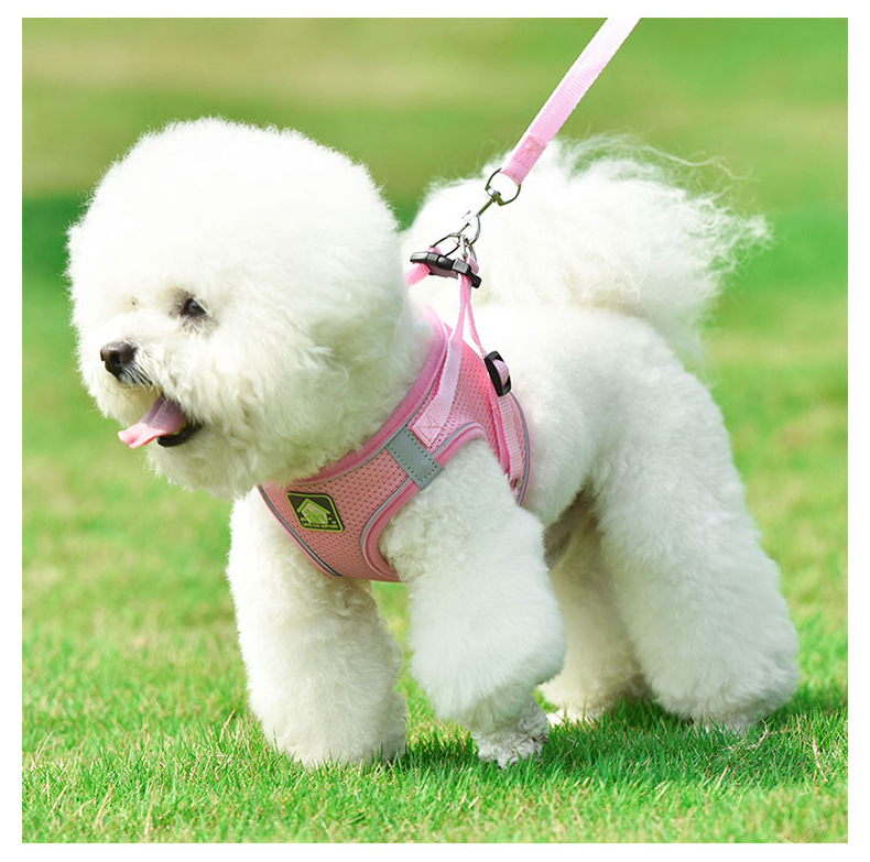 Dog Leash Vest Type Pet Harness Teddy Bichon Reflective Breathable Cat and Dog Universal Outdoor Dog Leash