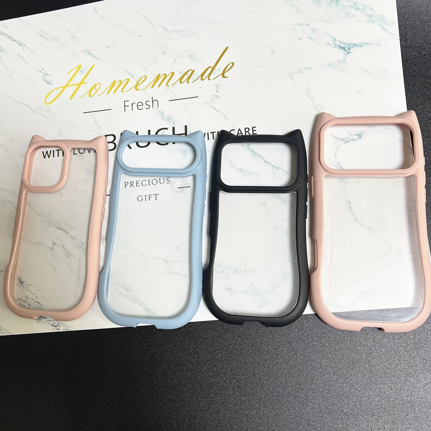 New 17 Cat Ear Mobile Phone Case Suitable for Iphone17Promax Groove Shell Glue Diy16 Mobile Phone Case 14Pro