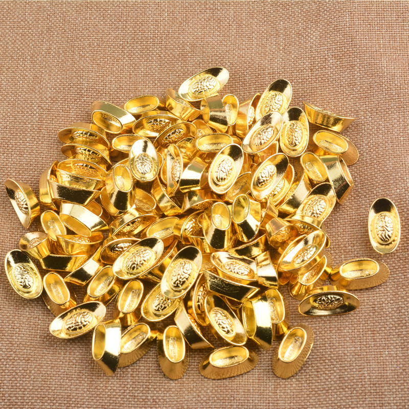 Мини большой 20мм золото и серебро маленький слиток домашнее открывающее украшение праздничное свадебное оформление сплавные украшения