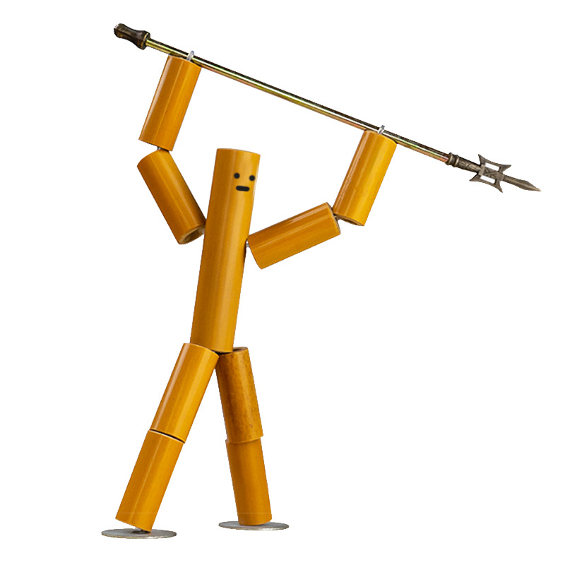 Bamboo people material bag DIY small bamboo people teacher designated two-person battle puzzle game bamboo people with PK table