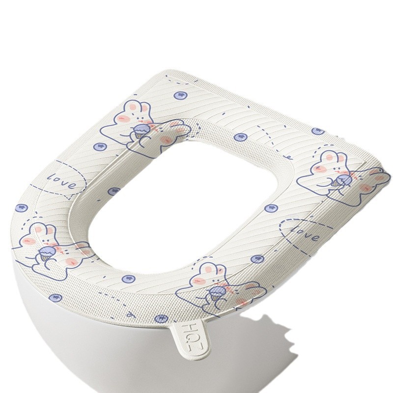 New Waterproof Toilet Seat Ring Set, Universal Silicone Sticker for All Seasons, Household Toilet Mat, Flushable Toilet Seat Cushion