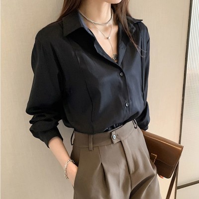 White Shirt Women's Spring & Fall New Versatile Design Niche Top Light Mature Long-Sleeved Bottoming Layered Shirt Jacket