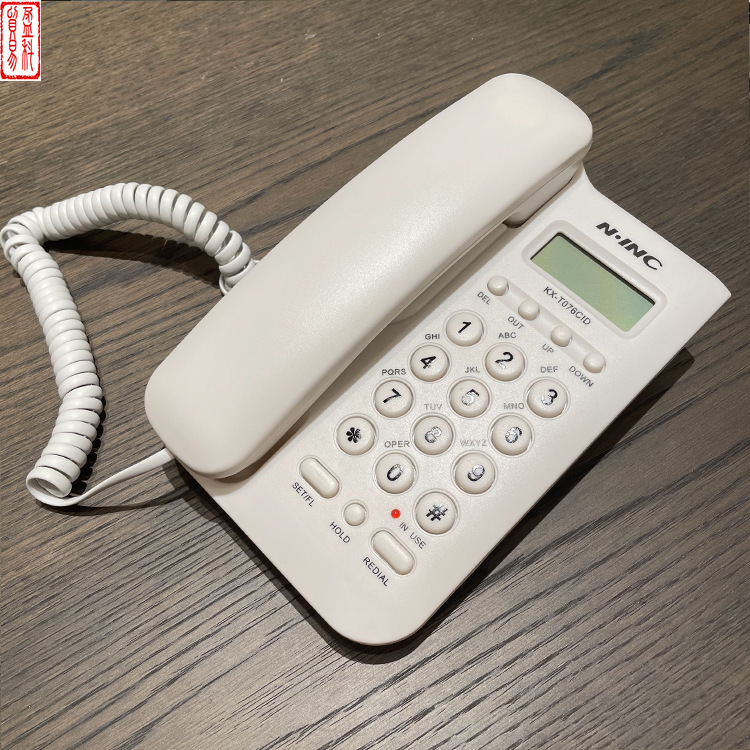 Supply KX-T076CID English foreign trade telephone call small extension battery-free wall-mounted Black