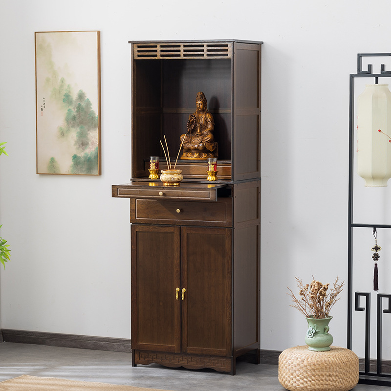 Buddha Shrine Sacred Table God of Wealth Cabinet Guan Gongxiang Table Guanyin Bodhisattva Home Sacred Cabinet Lord Shrine