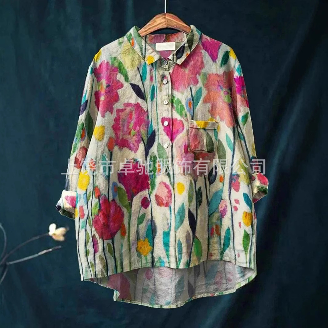 2025 Explosions Summer Women's New Amazon AliExpress Loose Printed Round Neck Casual plus size Women's T-Shirt