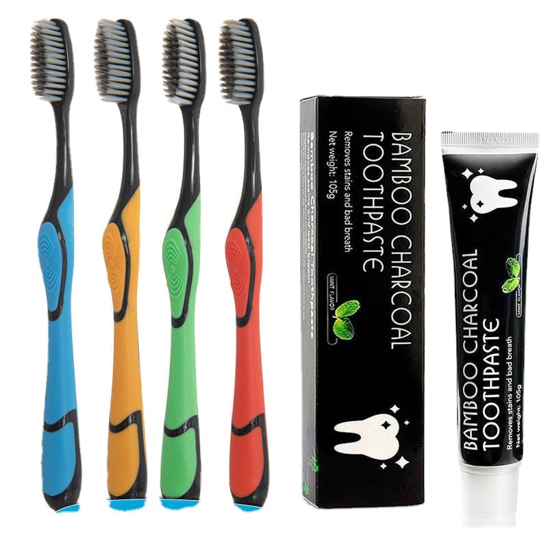 Bamboo charcoal toothbrush soft bristle adult household toothbrush wholesale bamboo charcoal men and women adult toothbrush factory wholesale delivery
