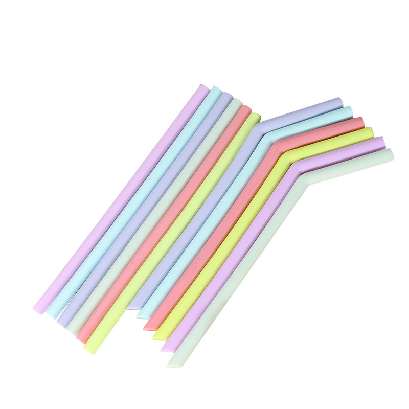 Factory Wholesale Colorfulful Silicone Straws Kidsren's Anti-Scratch and Anti-Scalding Milk Tea Straws 40oz Car Cup Accessories Large Straws