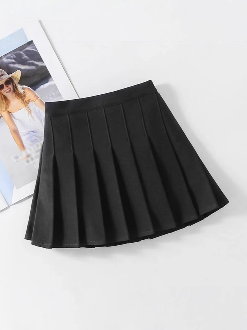 Girl's Skirt 2024 Autumn Girl's All-match White Pleated Skirt JK Uniform Skirt Black Korean Style Short Skirt suit