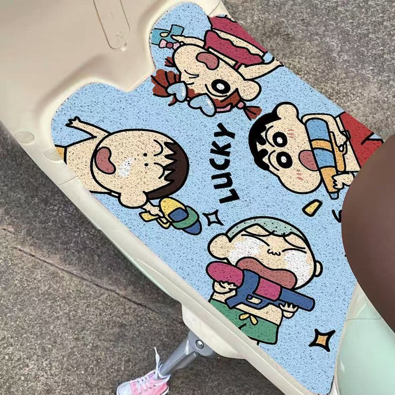 Cartoon Electric Vehicle Foot Pad Dirt Resistant and Easy-to-take-care Silk Loop Foot Pad Mud Scraping and Dust Removal Non-slip Foot Pad Pad Free Cutting