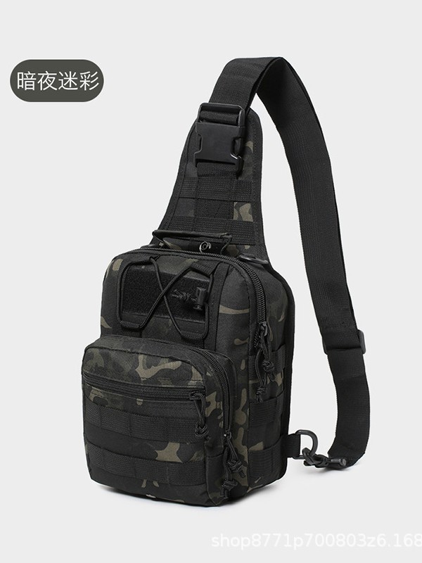 Outdoor Sports Men's Chest Bag Can Be Worn Diagonally, Multifunctional Hand-Held Crossbody Bag, Tactical Chest Bag, Wear-Resistant, Cross-Border Outdoor