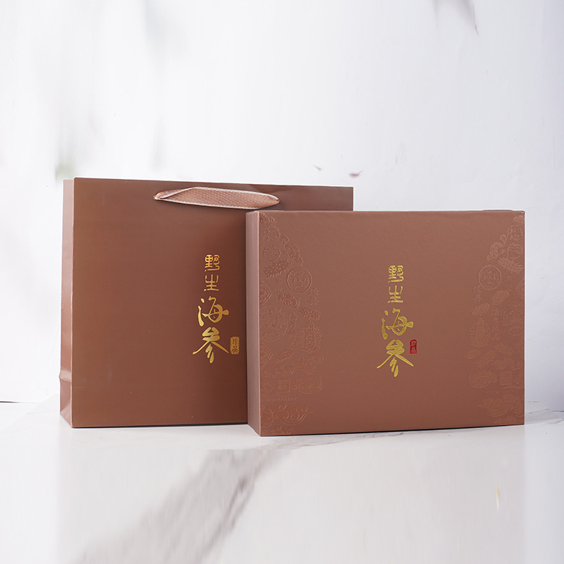Source Spot 20 Black Gold Thorn Light Dried Sea Cucumber Abalone Gift Box Packed New Year Gift Group Purchase Sea Cucumber Dry Goods Wholesale
