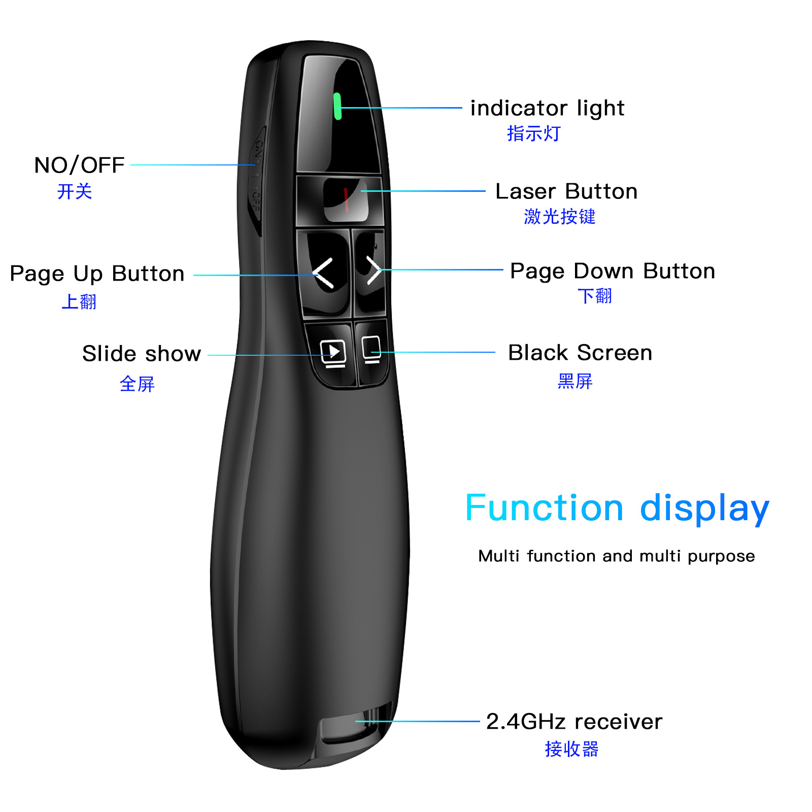 Manufacturer's Spot Direct Sales Cross-Border Page Turning Pen Foreign Trade Best-Selling Seewo Whiteboard Teacher's Special Ppt Page Turning Pen