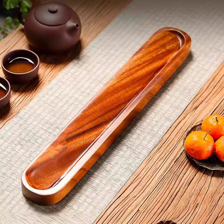 Walnut Rounded Corner Cup Holder Single Layer Cup Drying Rack Tea Set Drain Rack Cup Holder Tea Ceremony Accessories Zen Style