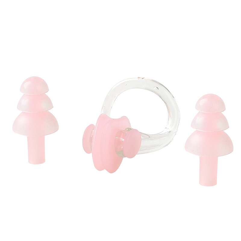 Nose clip earplug set soft silicone adult children high-grade boxed waterproof soundproof swimming supplies manufacturers wholesale