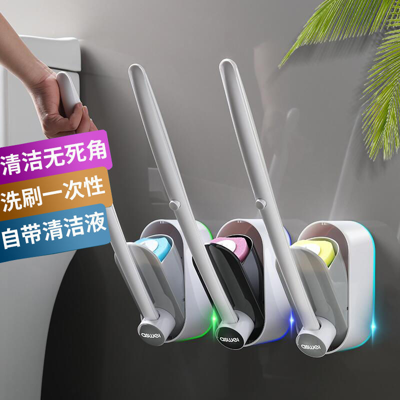 Disposable Toilet Brush Wall-mounted Household Toilet No Dead Angle Cleaning Squatting Pit Toilet Brush suit Artifact