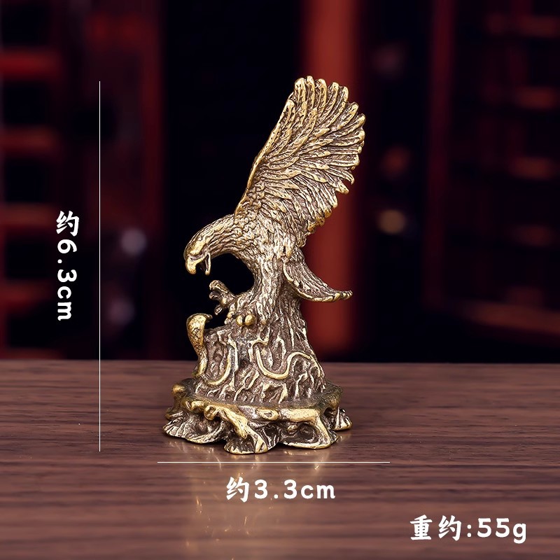 Brass Big Show Grand Eagle Ornaments Creative Living Room Office Tea Pet Retro Copper Eagle Crafts Small Ornaments
