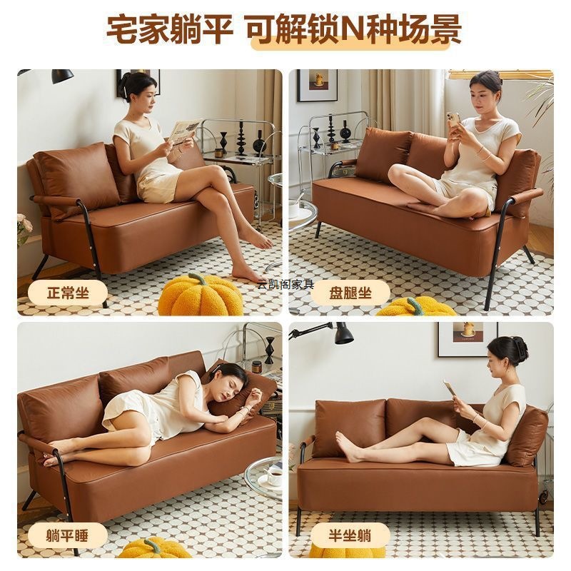 Retro Sofa Rental House Clothing Store Simple Apartment Living Room Internet Celebrity Double Three-Person New Small Apartment Sofa