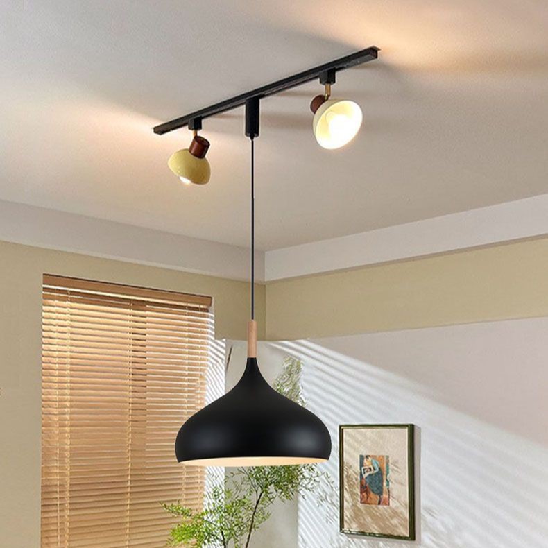 Wabi-Sabi Retro Style Movable Track Spotlight New Mid-Century Style Restaurant Bar Island Clothing Store Commercial Chandelier