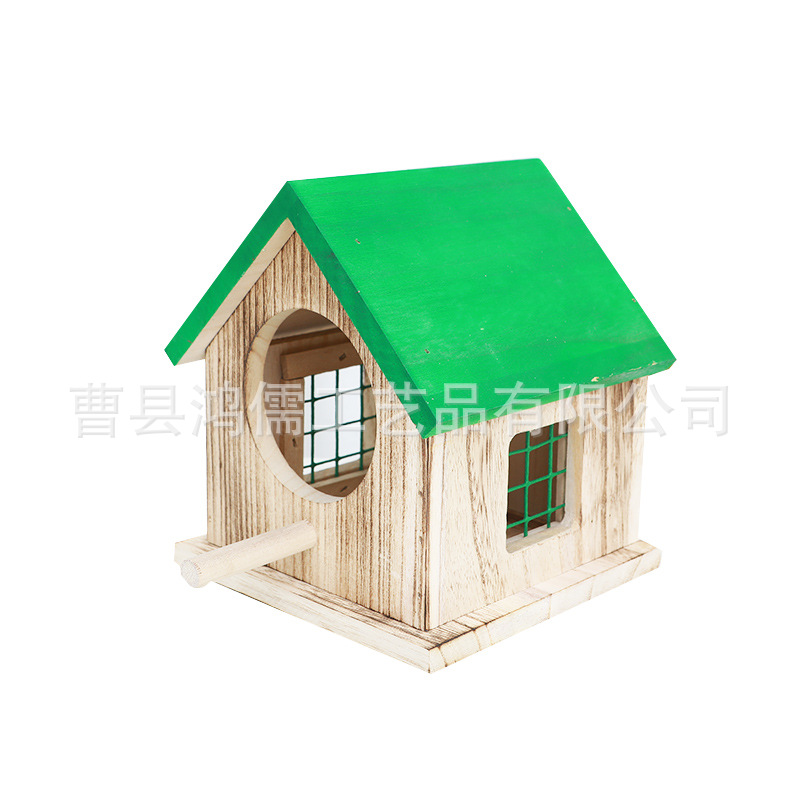 Green Campus Solid Wood Outdoor Rainproof Breeding Box Parrot Bird's Nest Warm Hatching Nest Beautiful Country Bird's Nest