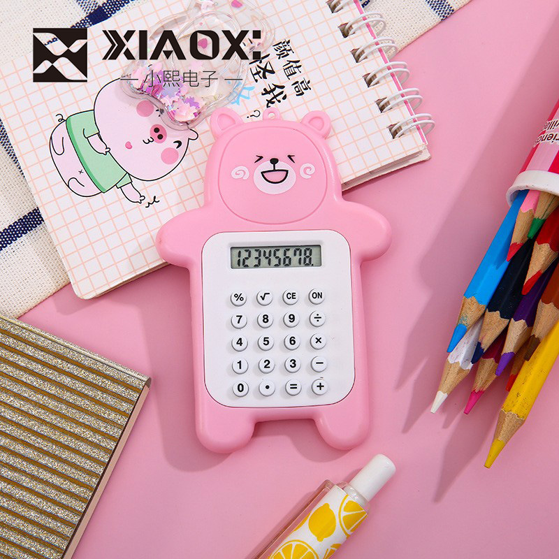 Factory Direct supply mini calculator cartoon cute bear calculator student mini portable small calculator