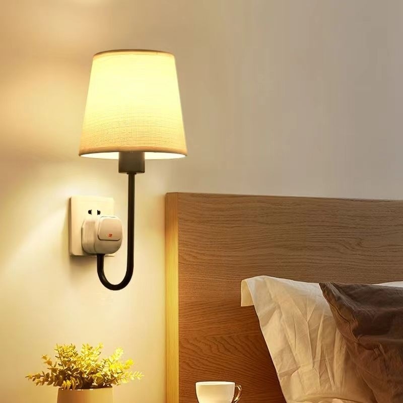Wiring-Free Wall Lamp, Installation-Free, Punch-Free Bedside Lamp, Bedroom Soft Light, Wiring-Free, Simple Plug-In Home Amazon