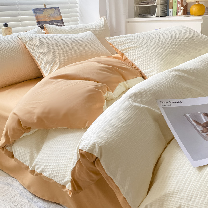 Bed Four-Piece Bed Bed Sheets, Quilt Cover, Student Dormitory Three-Piece Set, 2025 New Four-Season Universal Nantong Home Textiles