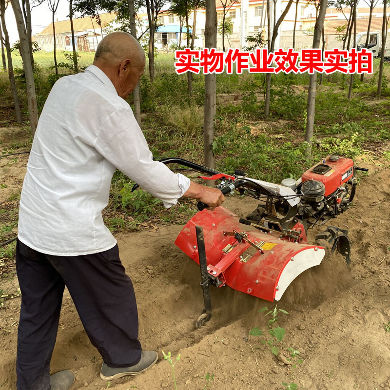 Four-Wheel Drive Micro Tillage Machine, Plowing Machine, Small Household Agricultural Tillage Machine, Diesel Rotary Tillage Machine