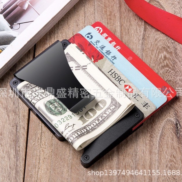 Factory direct supply aluminum alloy card bag metal wallet carbon fiber card holder, RFID card holder credit card holder