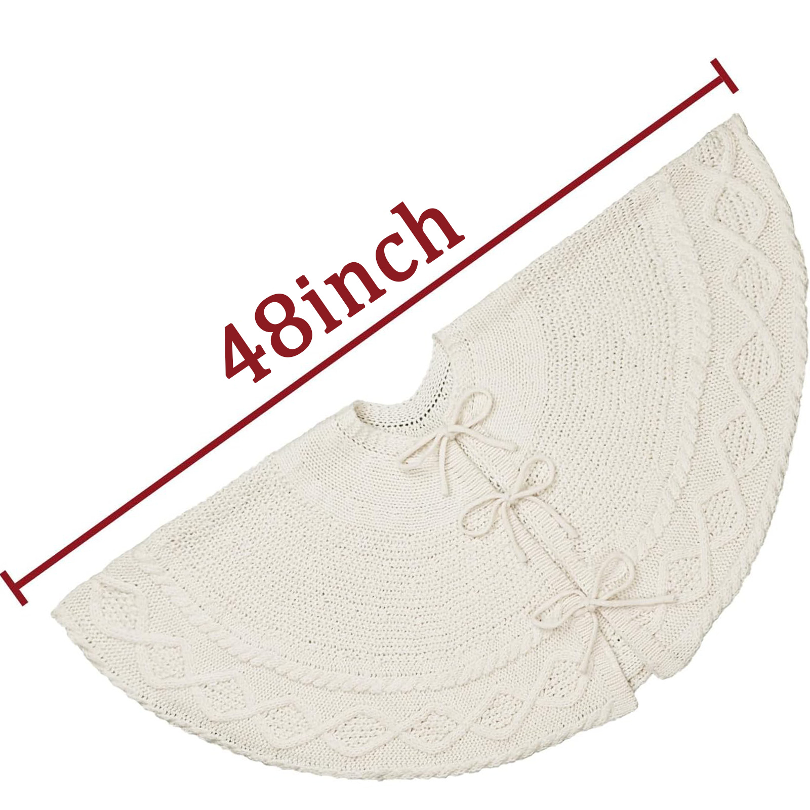 Cross Border Christmas Knitted Tree Dress White Knitted Christmas Tree Strap Apron Christmas Tree Holiday Decoration Supplies