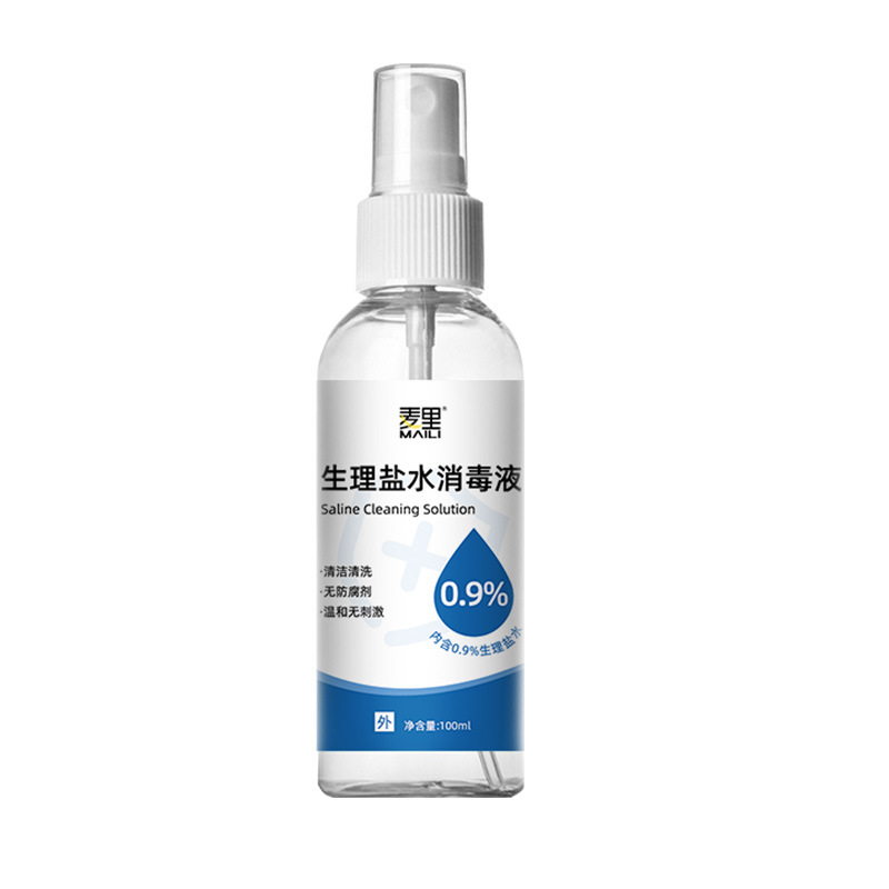 Physiological Saline 0.9% Sodium Chloride Cleaning Solution for Cleaning Ear Piercings, Nasal Irrigation, Facial Application, Acne Disinfectant